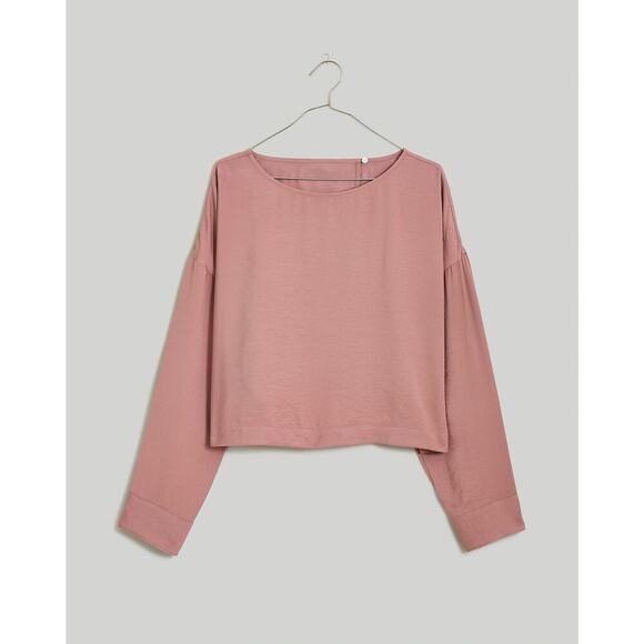 NWT Madewell Relaxed Tulip-Back Top In Evening Mauve Size Large - Picture 3 of 7